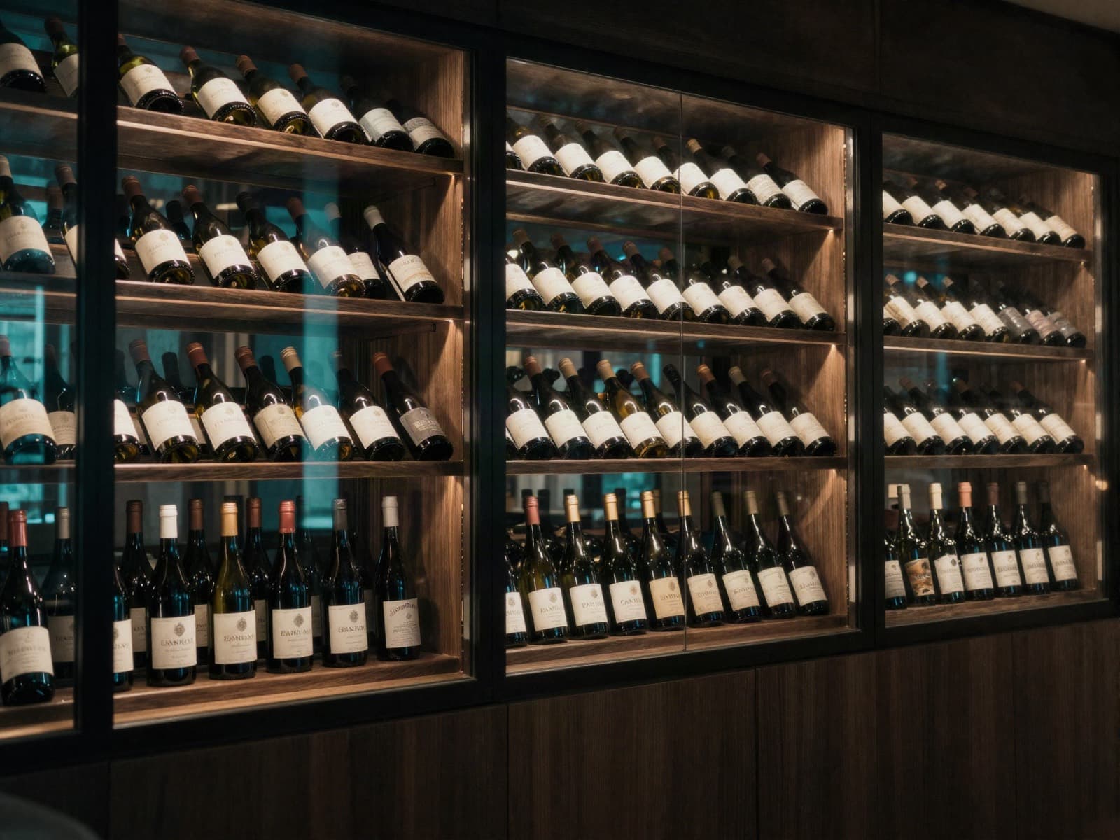 Botellas descansando en la bodega abovedada del restaurante